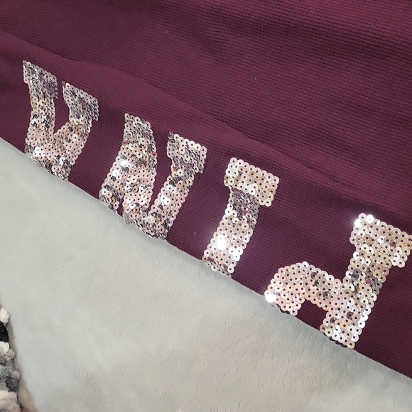 PINK Victoria's Secret Burgundy Pajama Onesie - Picture 11 of 14